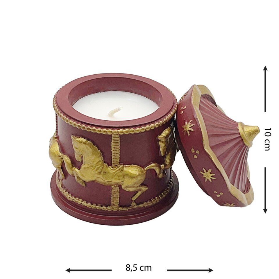 Dekoratif Atlıkarınca Bordo - Mumlu